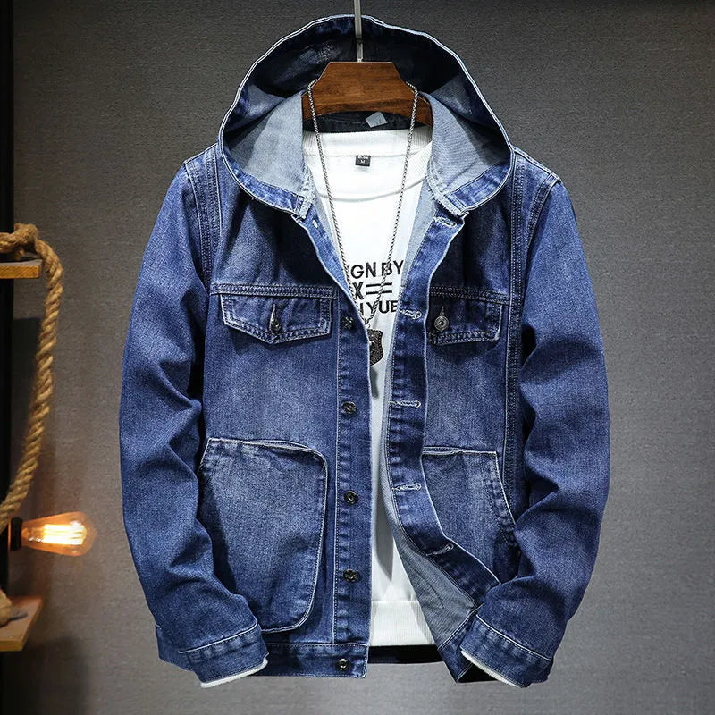 Vianey: Vintage Jeansjacke mit Kapuze