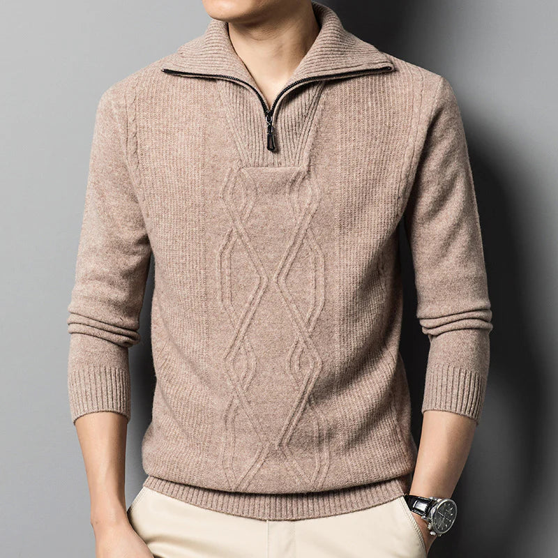 HANS Wollpullover mit Reißverschluss