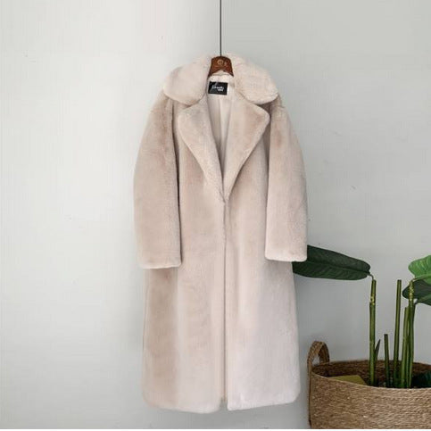 ModeGeist | Damen Langer Weicher Plüschmantel