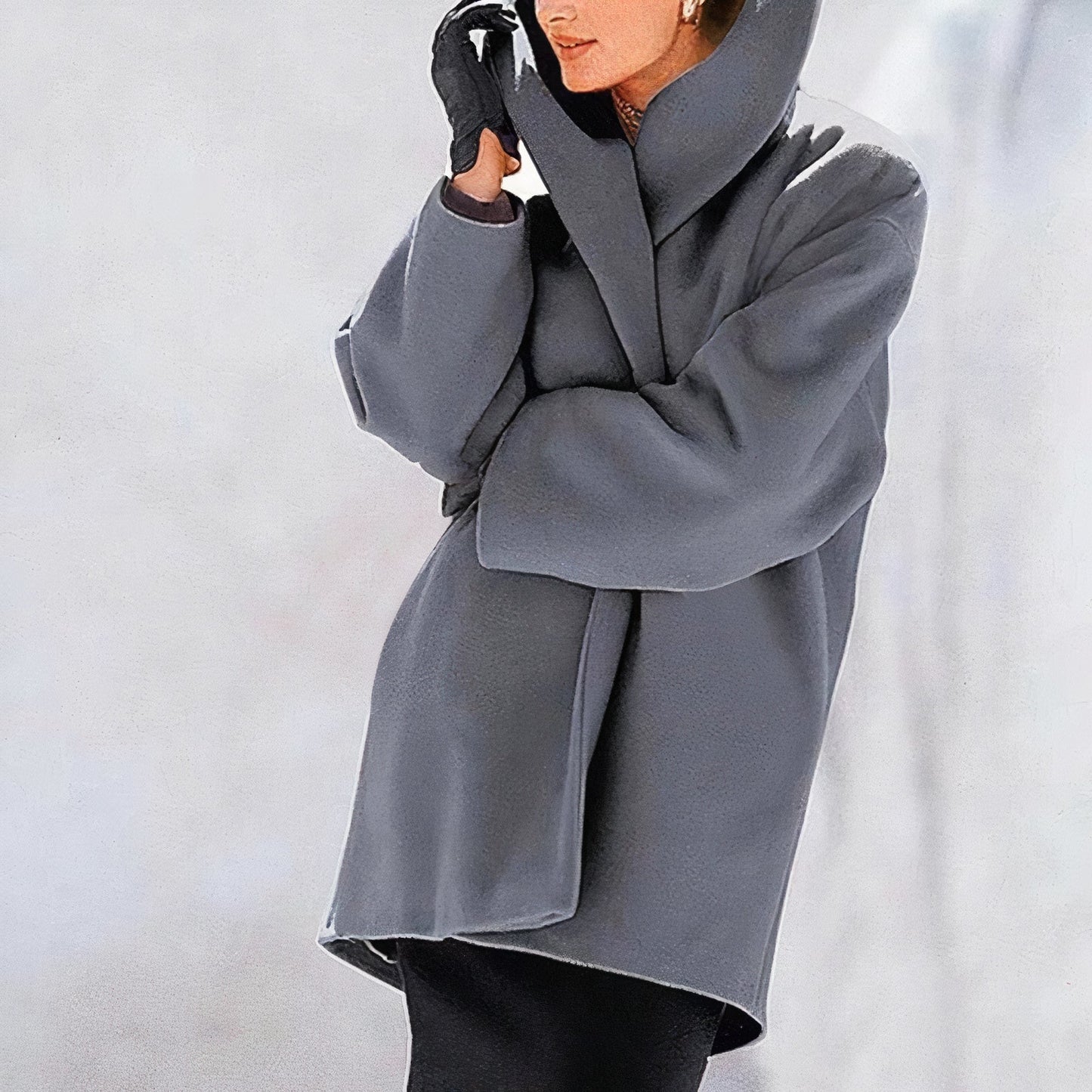 ModeGeist | Warme Kapuzen Midi Winterjacke