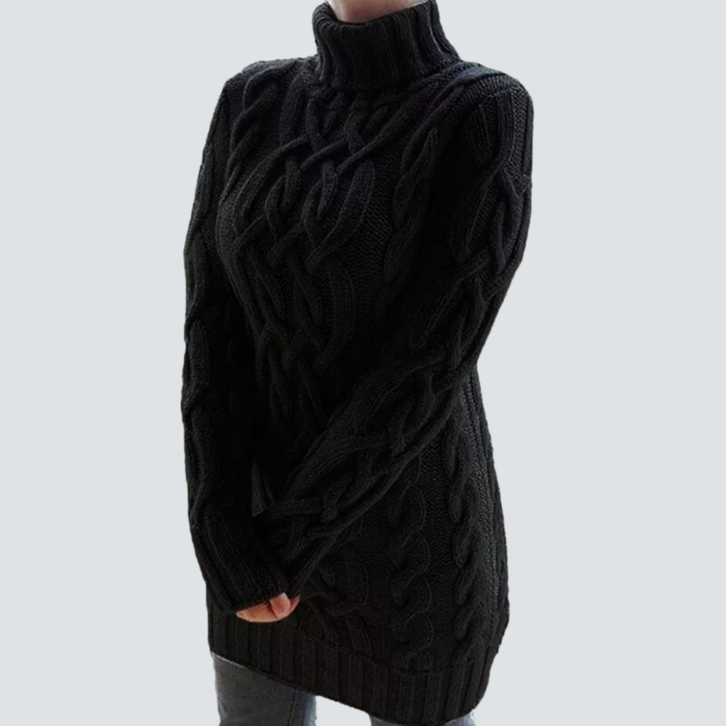 ModeGeist | Grobstrick Turtleneck Kleid