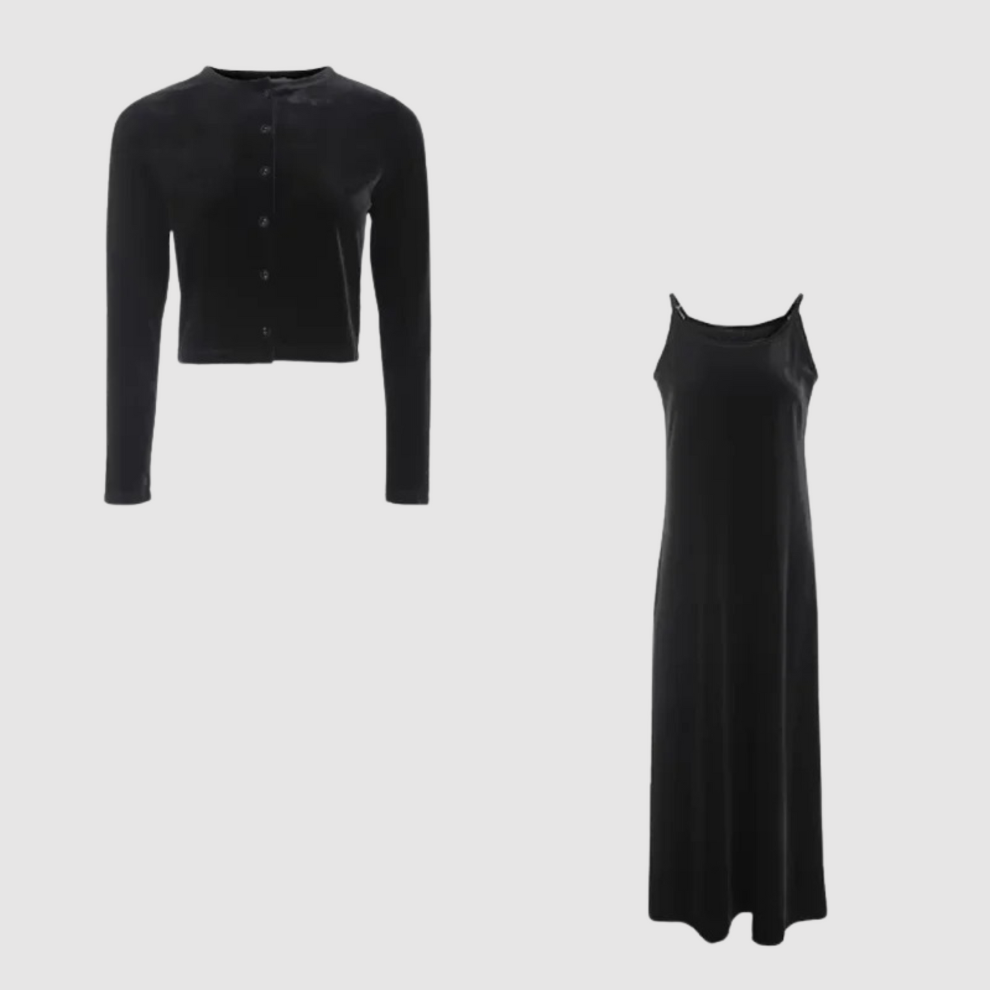 ModeGeist | Weste und Kleid Satz mit Samtträgern