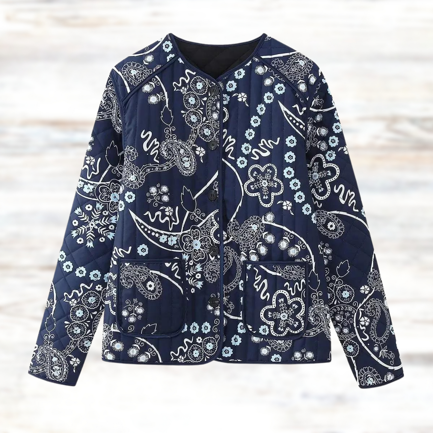 ModeGeist | Weinlesejacke mit Blumendruck