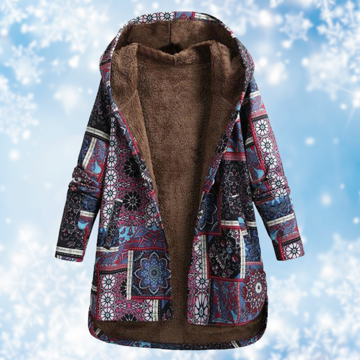 Kapuzenjacke mit Celeste-Druck