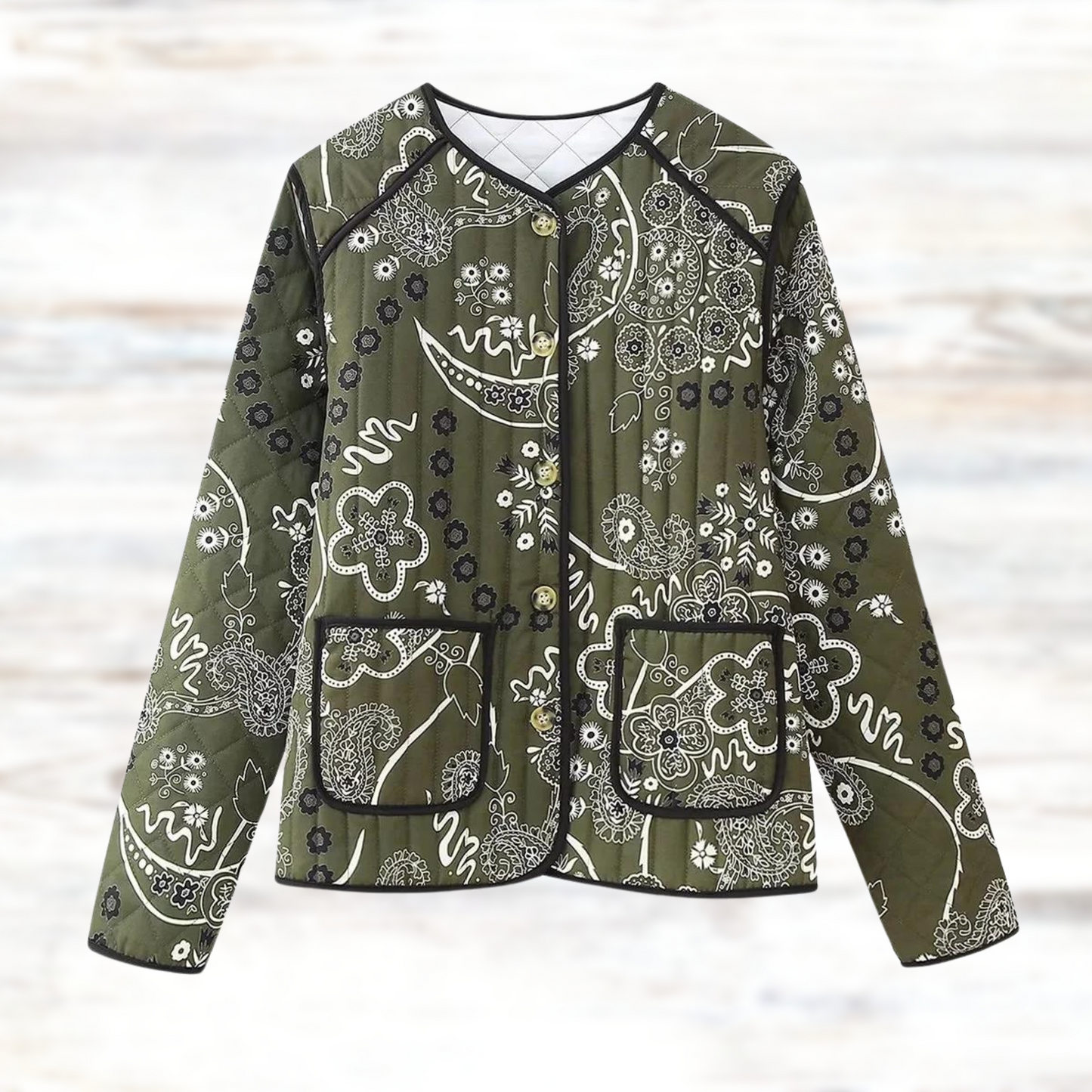 ModeGeist | Weinlesejacke mit Blumendruck