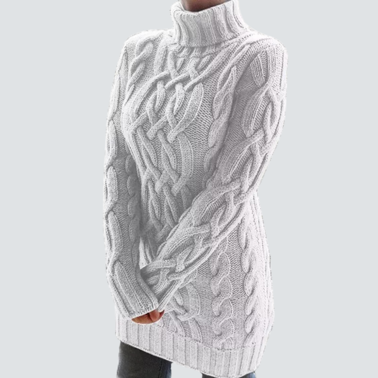 ModeGeist | Grobstrick Turtleneck Kleid