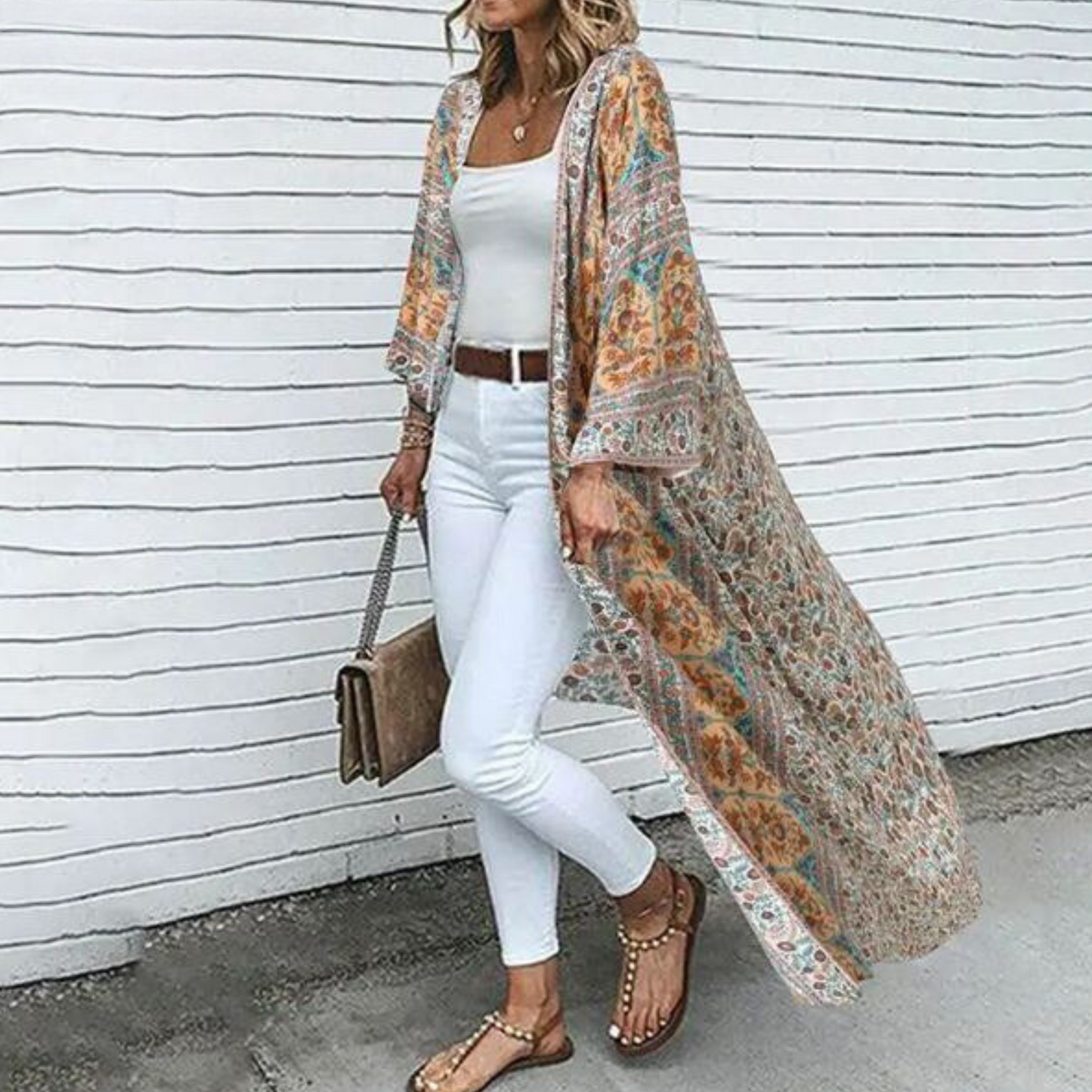 ModeGeist | Bohemian Langarm Offenes Vorderseite Cardigan