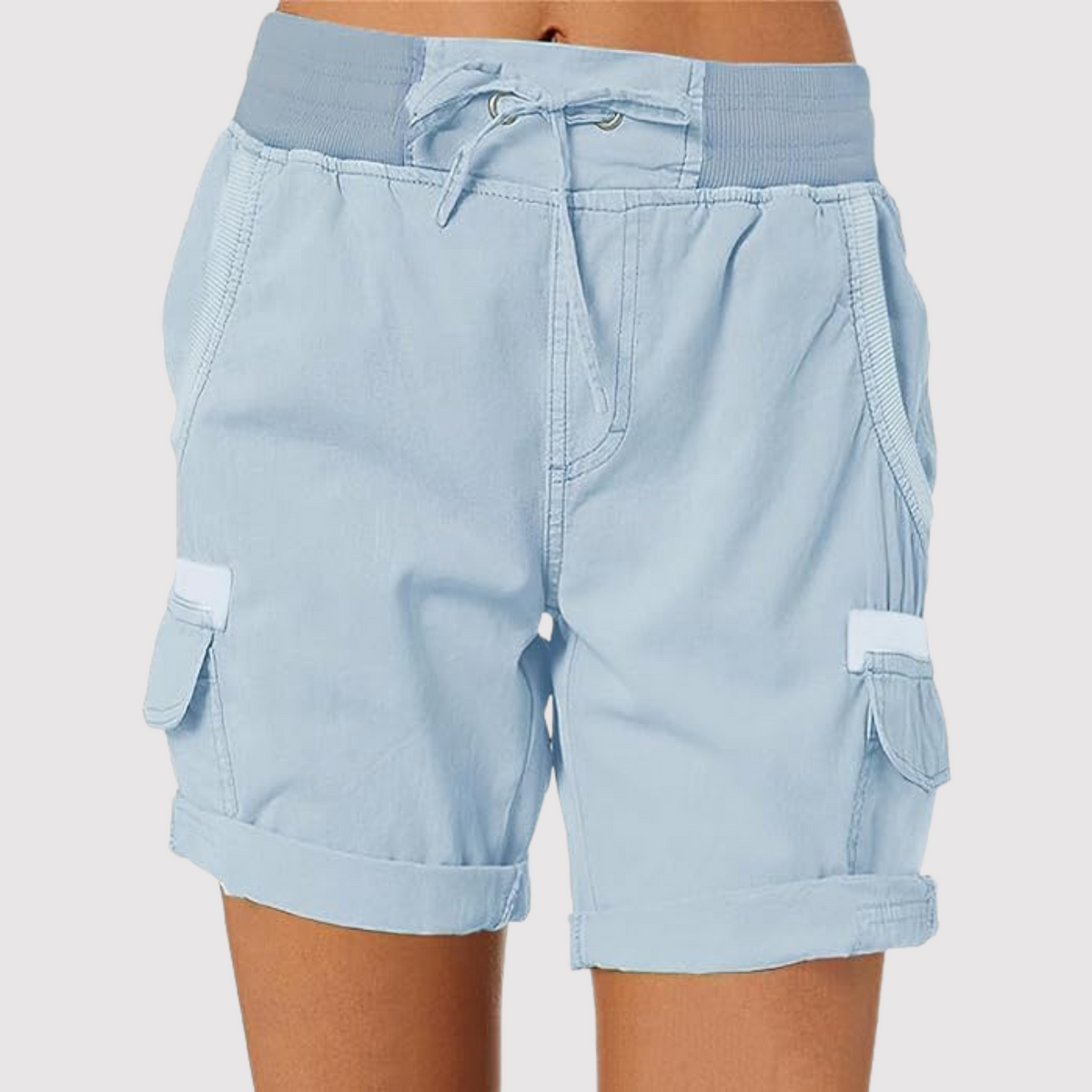 Damen Cargo-Shorts in Oliv