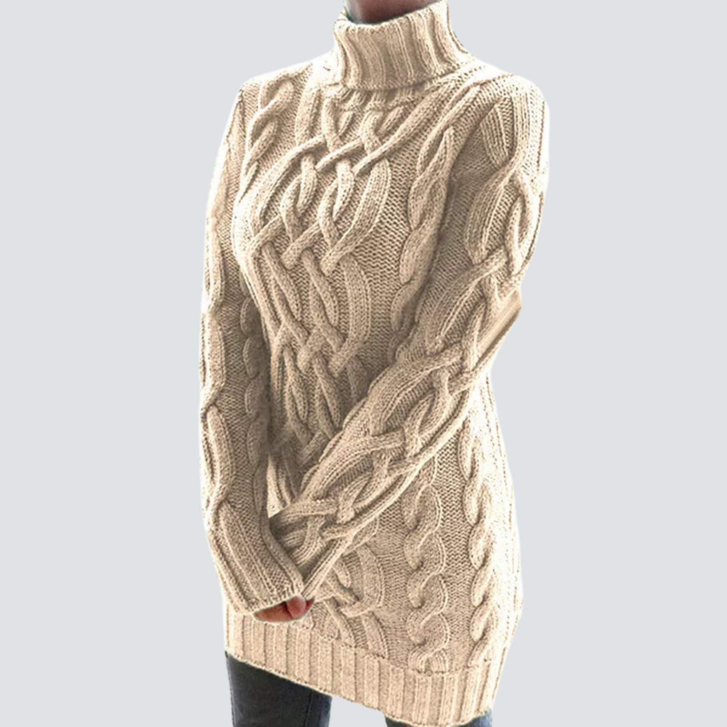 ModeGeist | Grobstrick Turtleneck Kleid