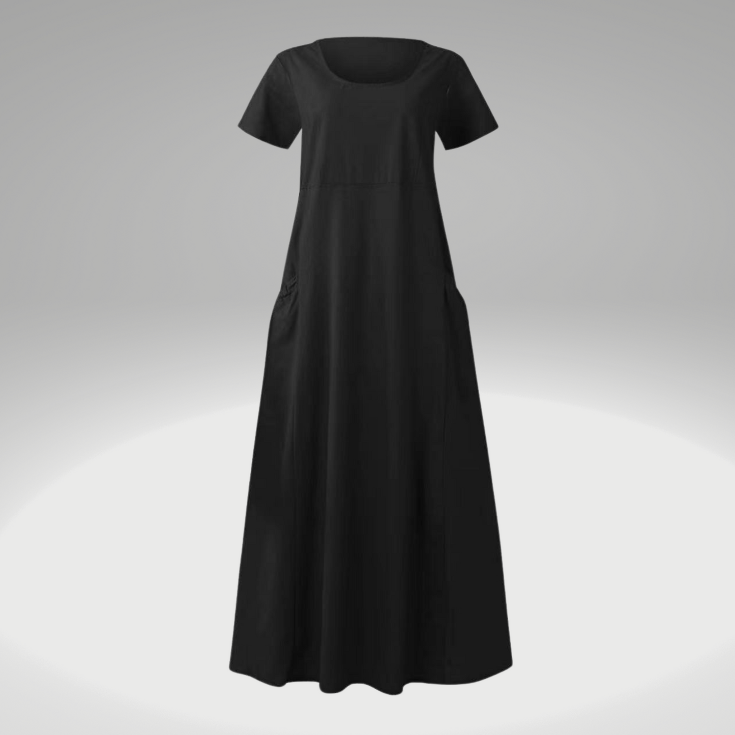 Baumwoll-Leinen Kleid Alina: locker geschnitten, unifarben