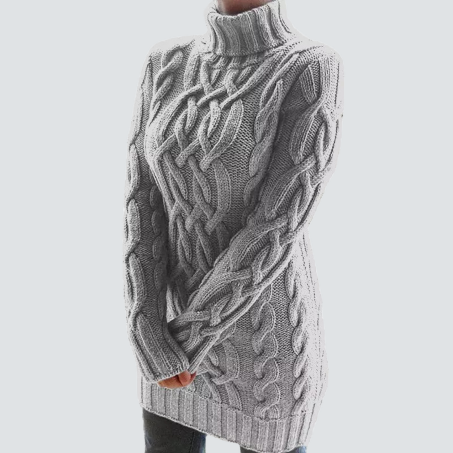 ModeGeist | Grobstrick Turtleneck Kleid