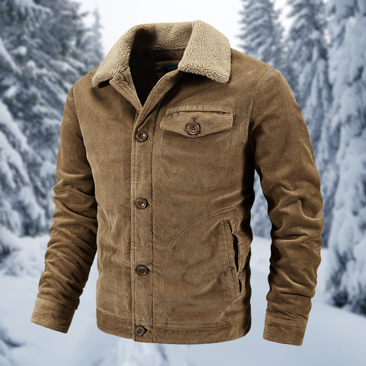 ModeGeist | Wintermantel mit Fellkragen Im Militärstil