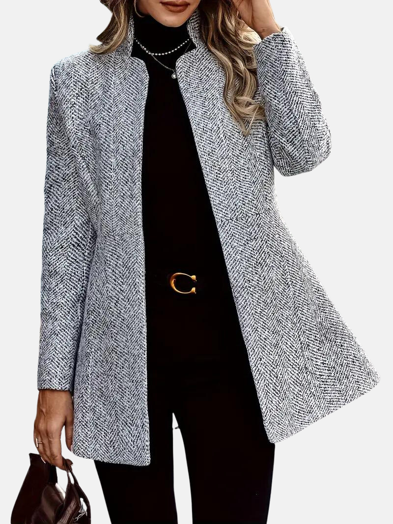 ModeGeist | Stilvoller Damenmantel Im Tweed Look