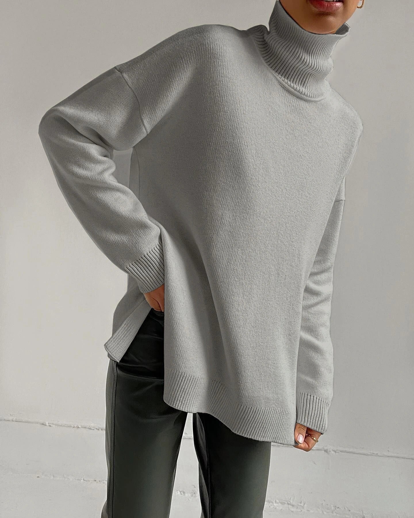 Pullover mit Rollkragen und Seitenschlitzen – Sutton