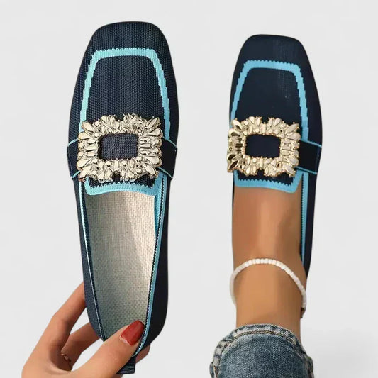 MODEGEIST Damen Loafer Slip-On Stützende Sohle Schwarz