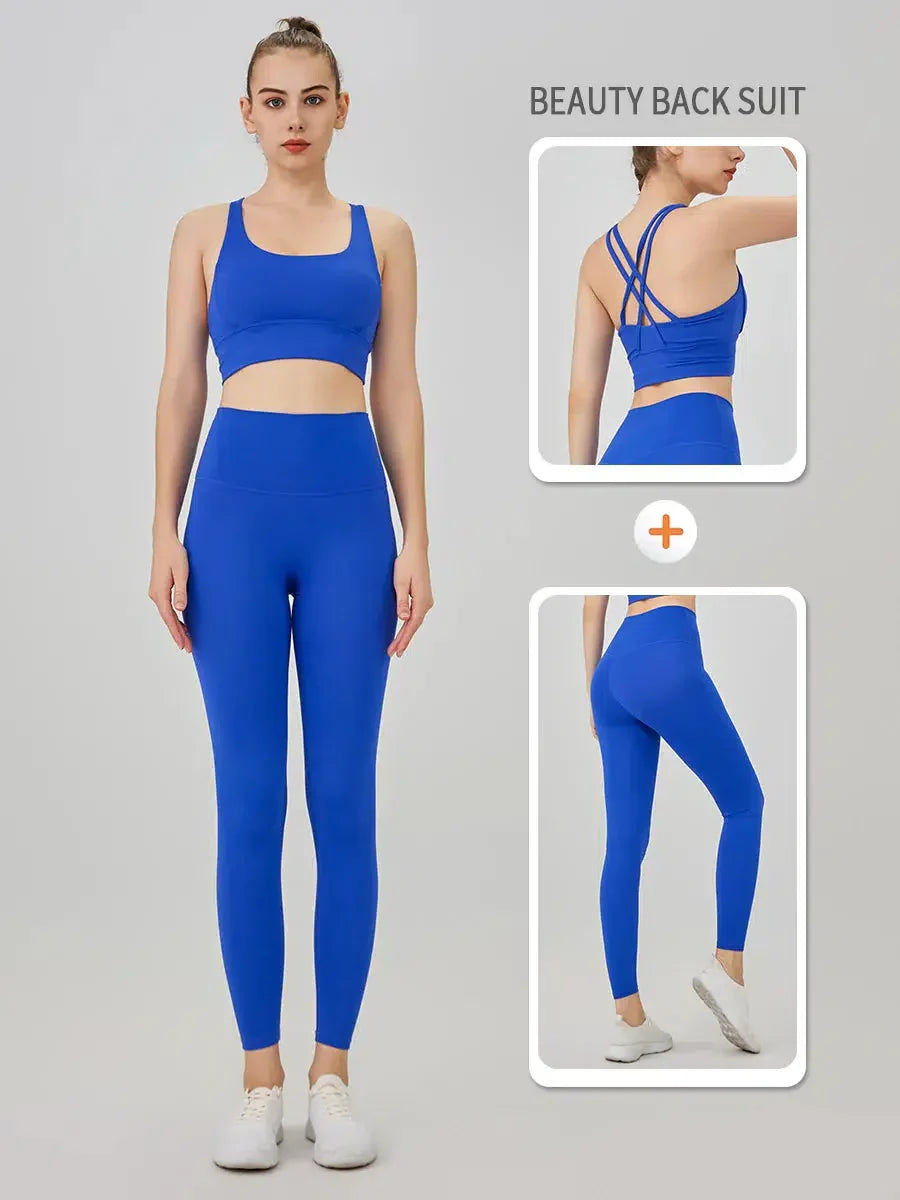 MODEGEIST Damen Yoga Outfit: 2-teiliger Trainingsanzug