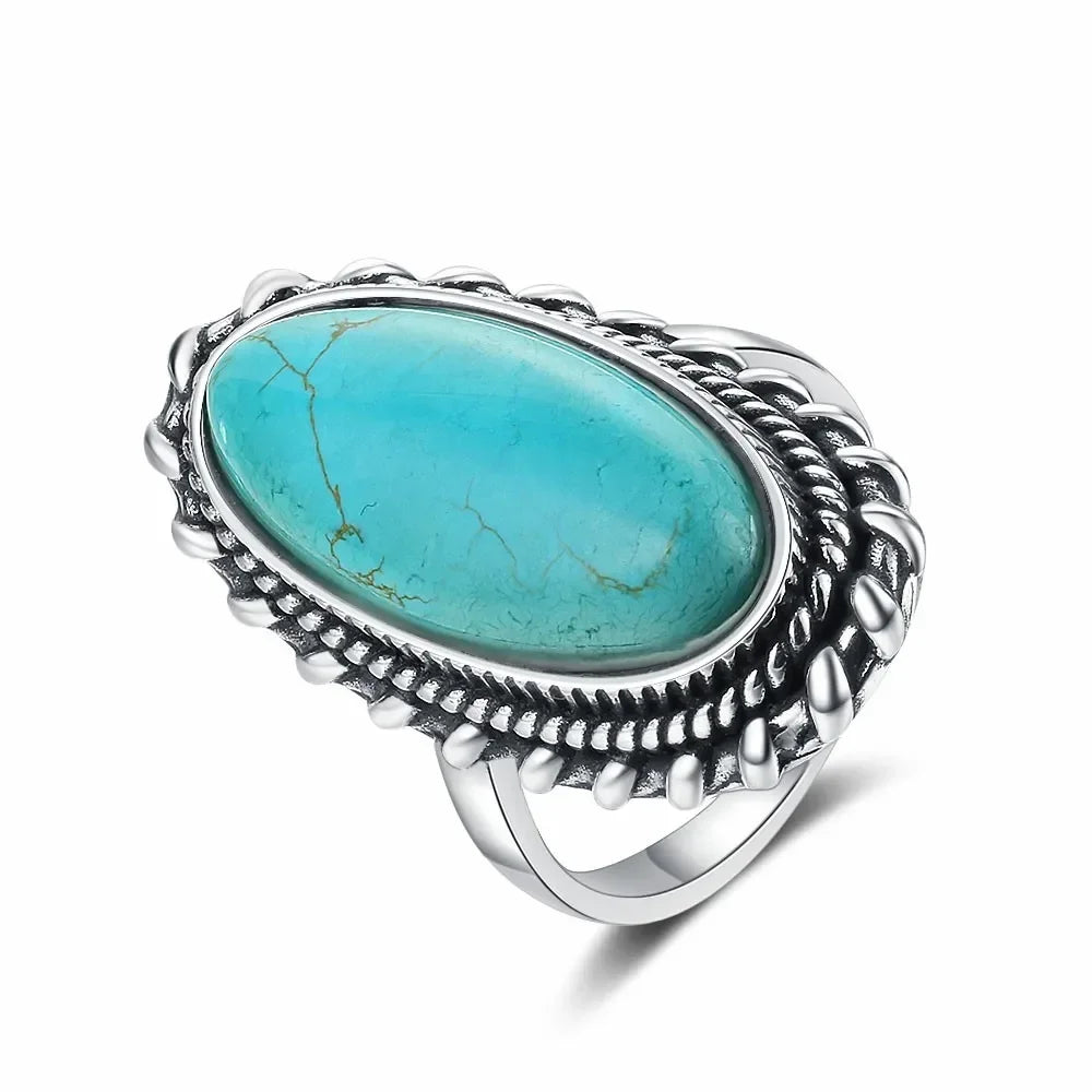 MODEGEIST Damen Türkis Ring Einzigartiges Design Verstellbarer Bund