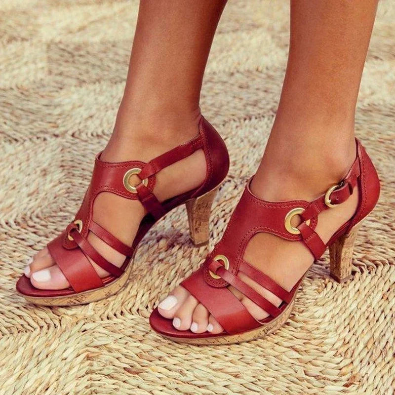 MODEGEIST Damen Block Heels ergonomisch unterstützend vielseitig