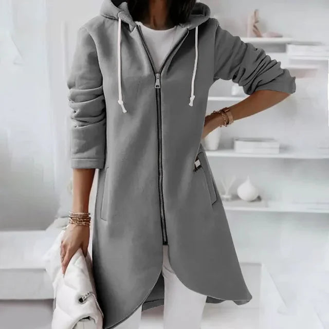 ModeGeist | Hoodie-Cardigan mit abgerundetem Saum
