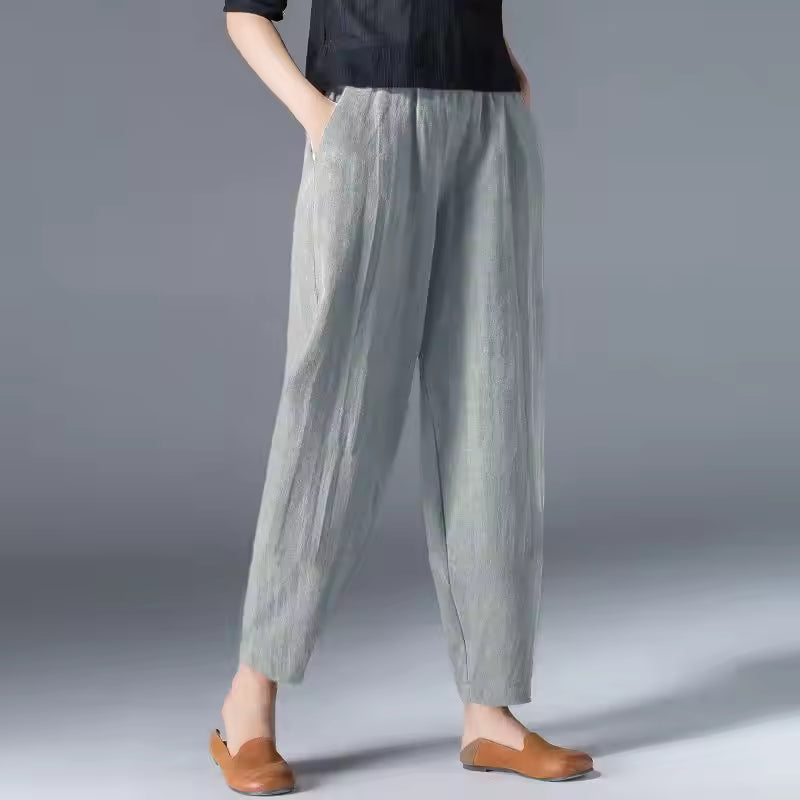 MODEGEIST Damen Sommerhose Leichtes Gewebe Atmungsaktiv Entspannt