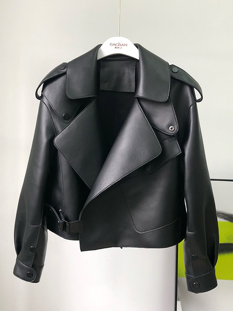 Leder Trenchcoat kurz