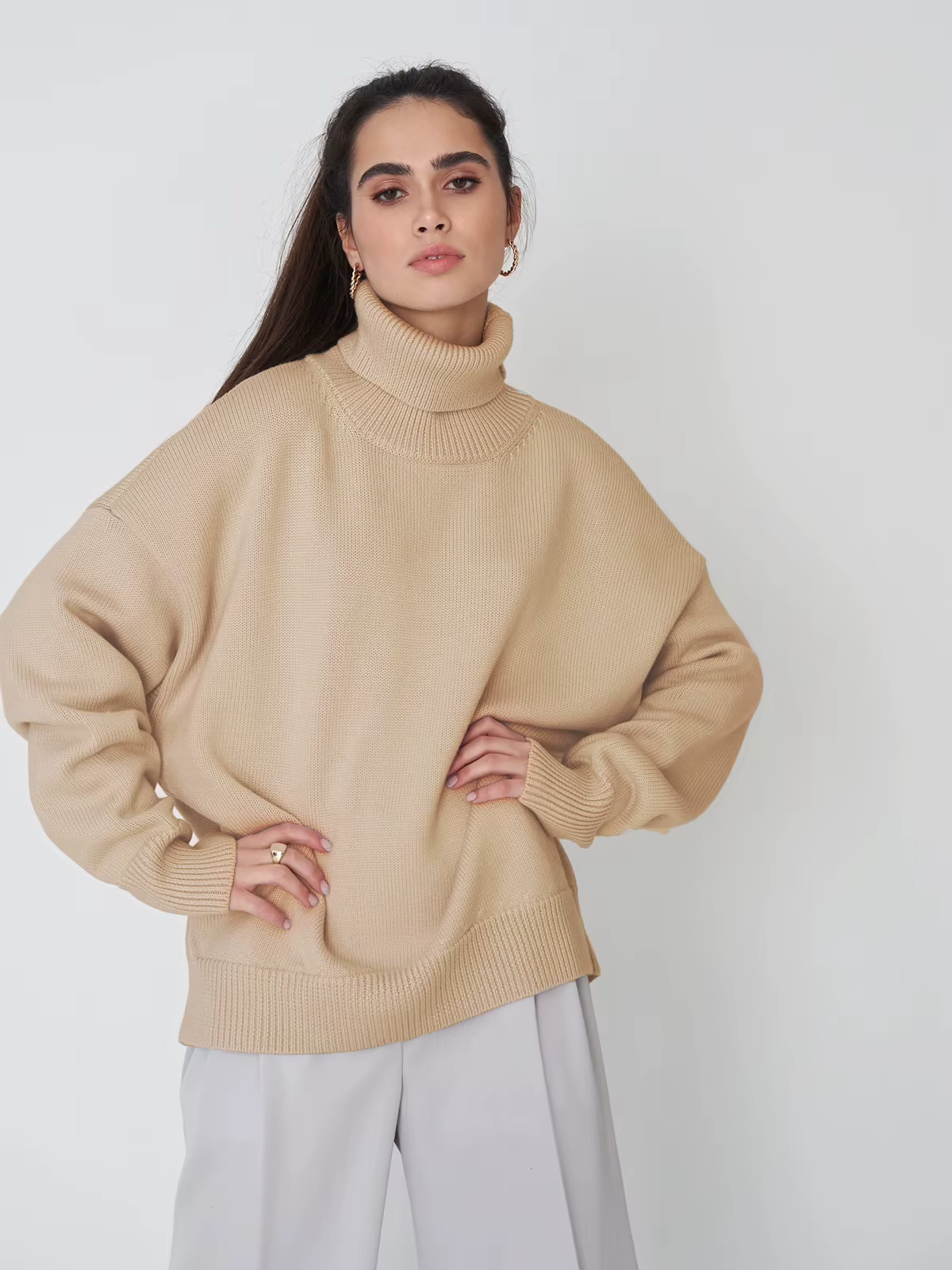 ModeGeist | Kuscheliger Oversize-Pullover mit Rollkragen
