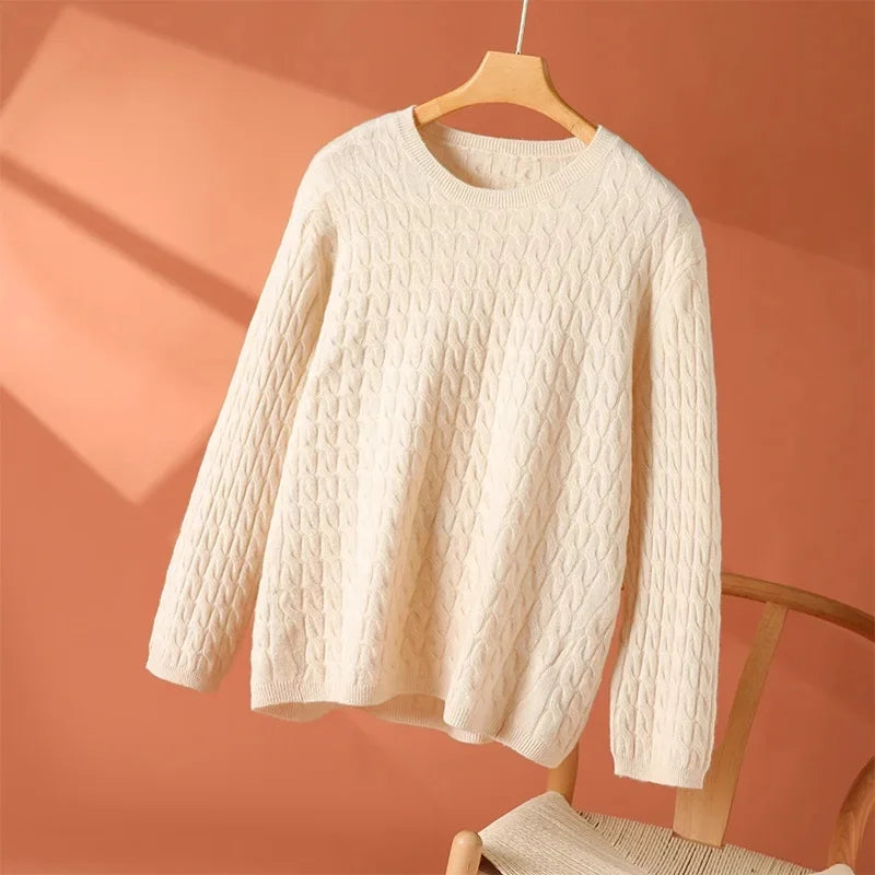 MODEGEIST Damen Leichter Strickpullover Entspannte Passform