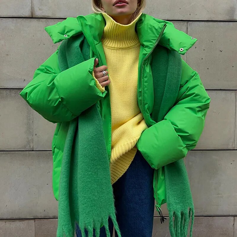 ModeGeist | Oversized Puff-Hoodie-Jacke