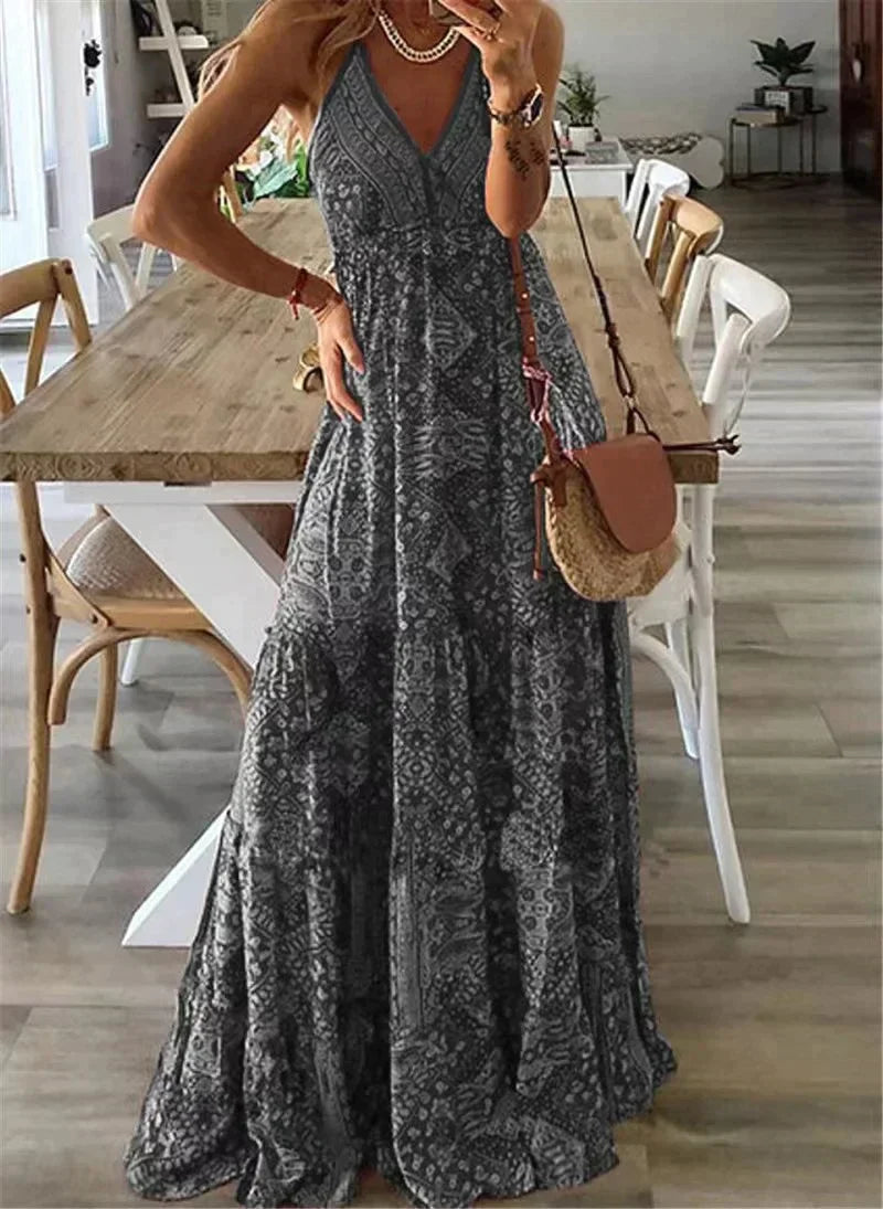 Maxikleid Lena mit Boho-Print und Schlupfdesign