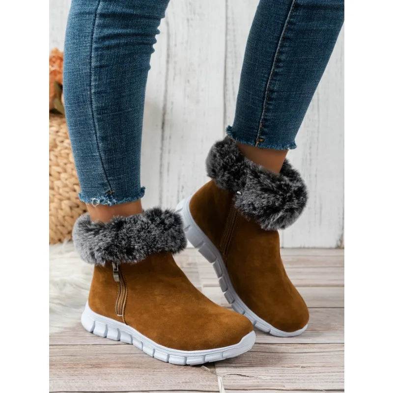 ModeGeist | Runde Zehe Schlichte Plüsch Winterschuhe