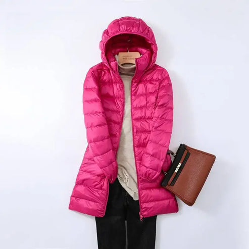 ModeGeist | Leichtgewicht Pufferjacke Langärmlige Gesteppte Jacke mit Abnehmbarem Kapuze