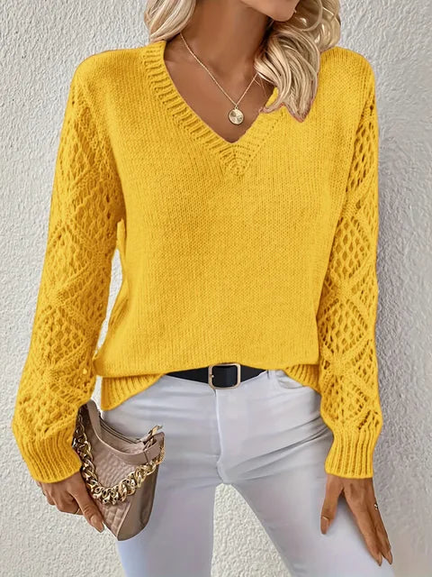 ModeGeist | Solid V-Ausschnitt Strickpullover