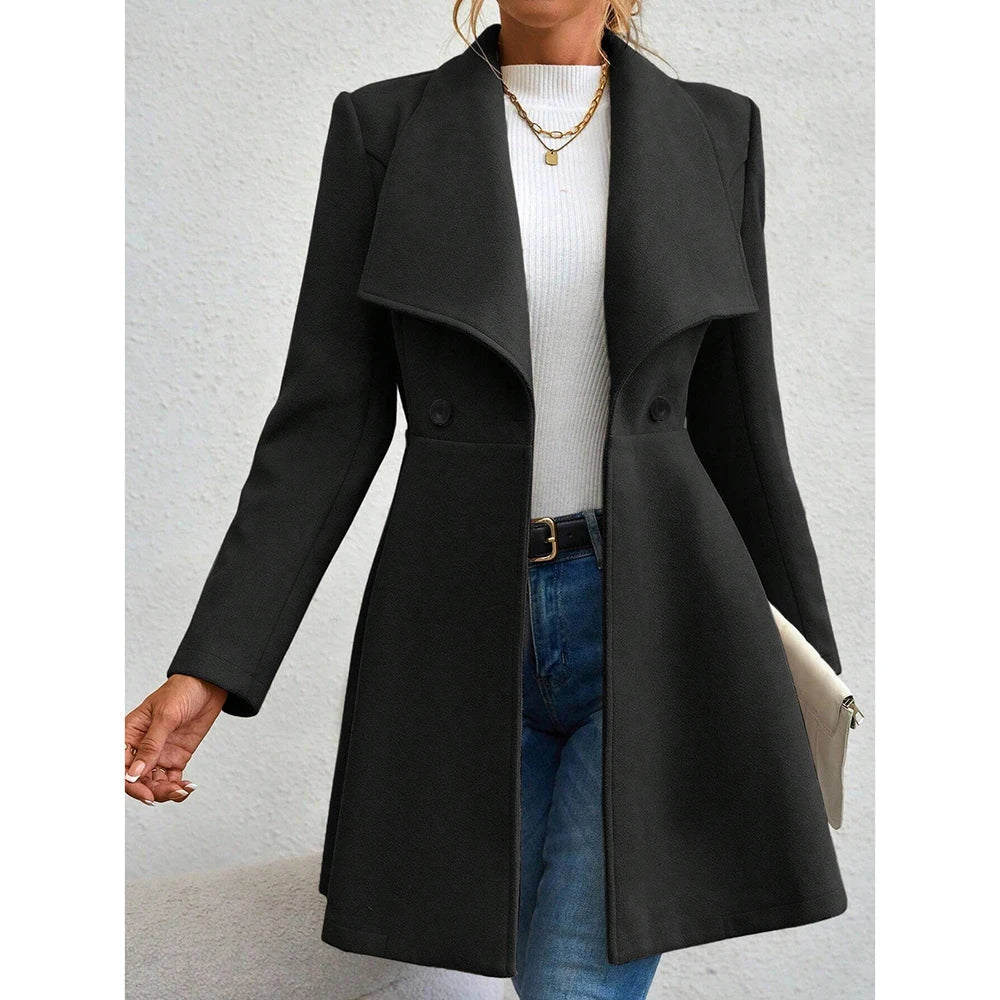 ModeGeist | Elegante Wollmantel mit Taillenschnitt Weicher Wollmix Klassisch und Sofistiziert