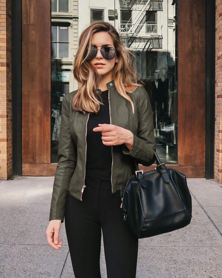 ModeGeist | Damen Slim Fit Lederjacke