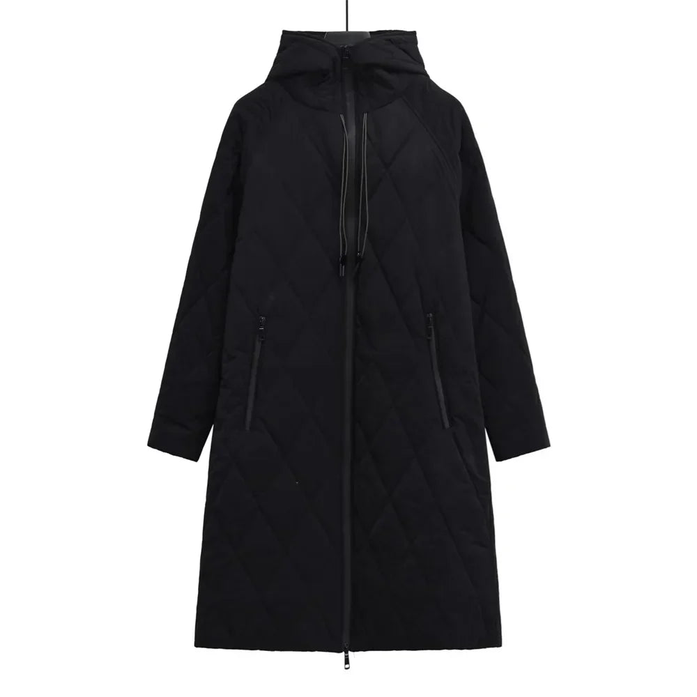 ModeGeist | Lässige Knielange Jacke mit Reißverschlussdetail