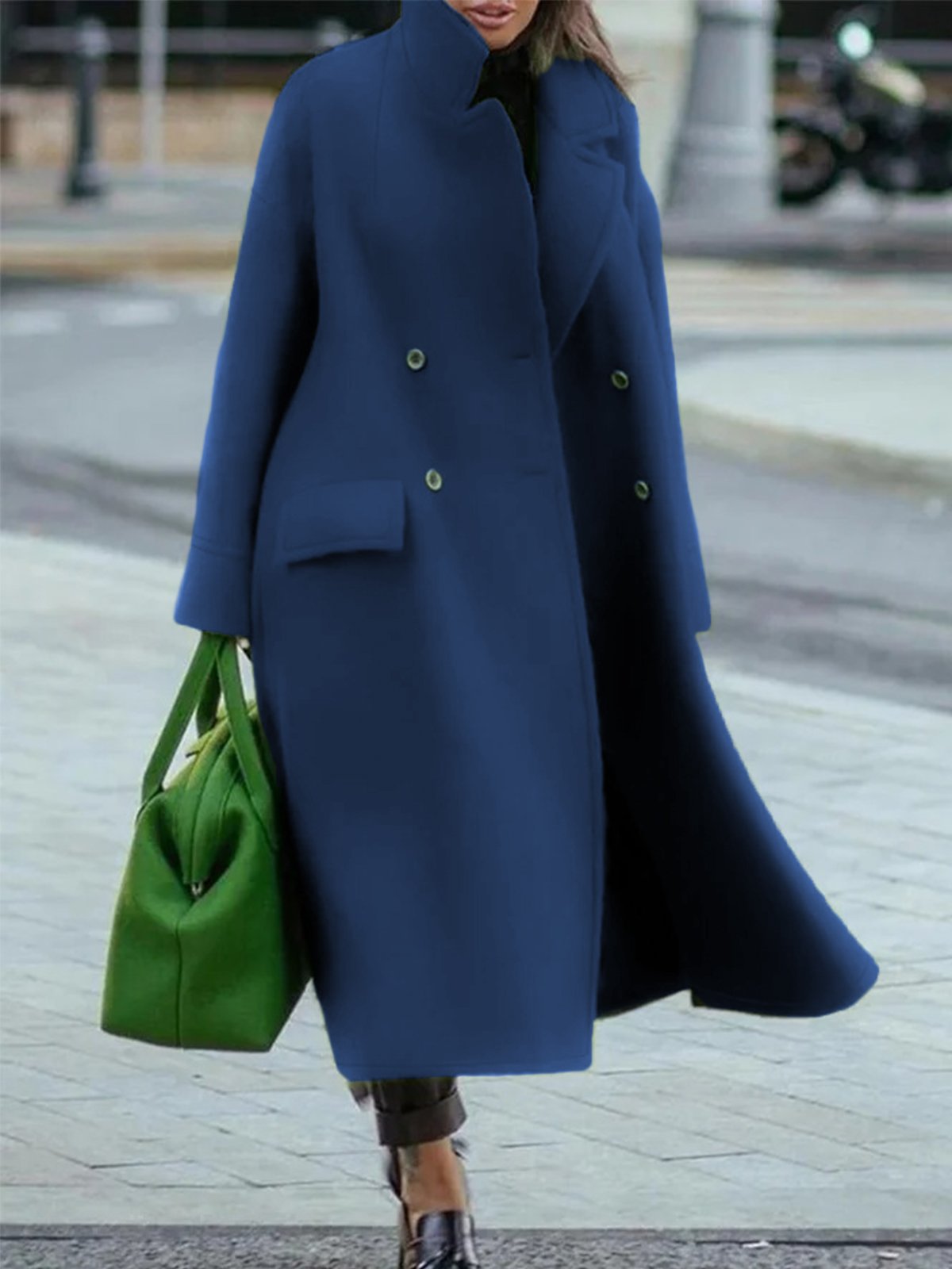 ModeGeist | Eleganter Damenmantel Winterjacke mit Doppelknöpfen