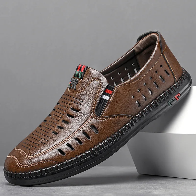 Herren-Leder-Sandale BreezeStep AirFlex mit LED-Beleuchtung