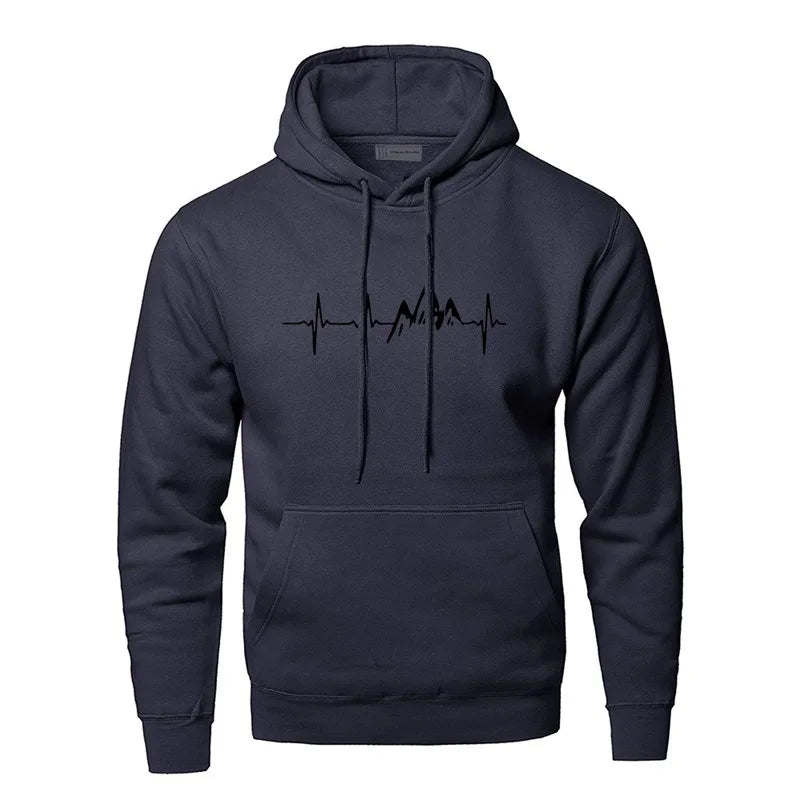ModeGeist | Hoodie mit Puls-motiv Baumwolle und Polyester Trendy und Komfortabel