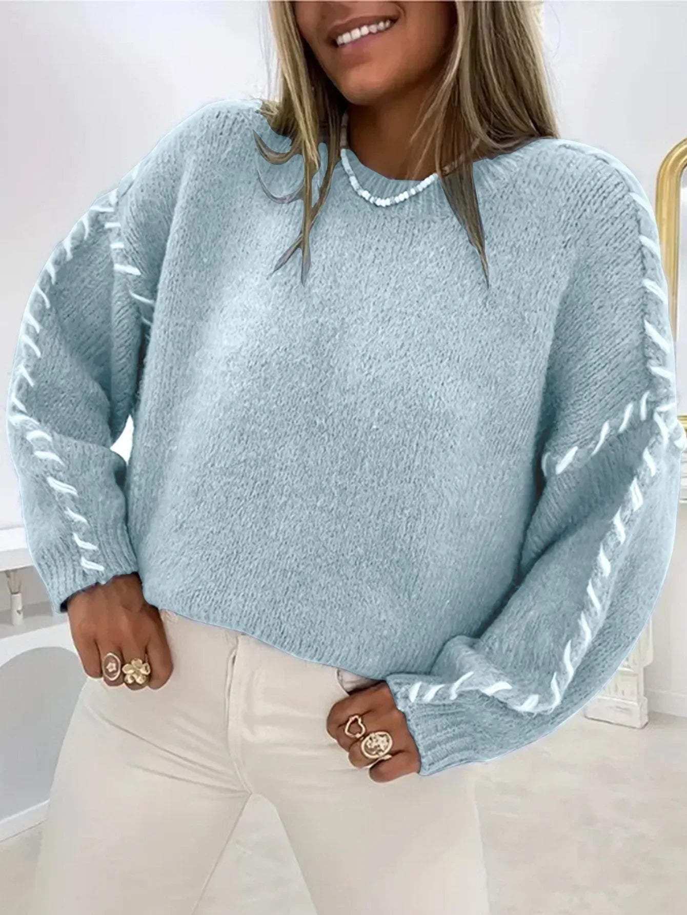 ModeGeist | Warmes Lässiges Jersey für Herbst Winter