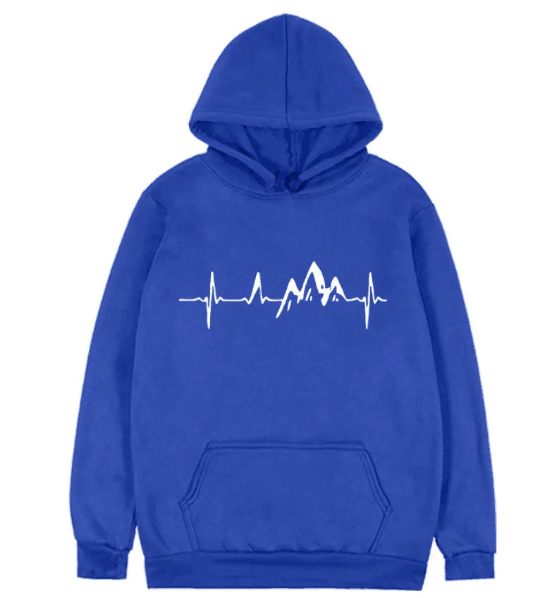 ModeGeist | Hoodie mit Puls-motiv Baumwolle und Polyester Trendy und Komfortabel