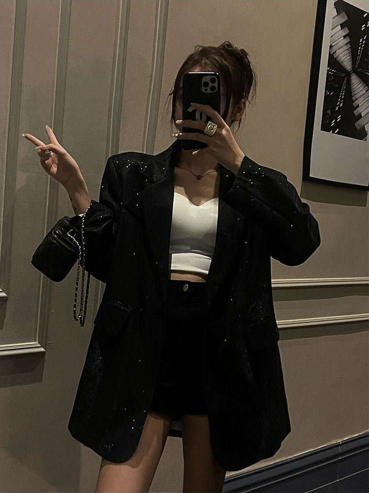 ModeGeist | Glänzender Paillettenblazer
