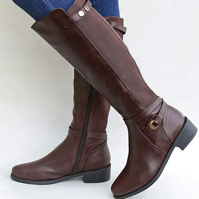 ModeGeist | Lederstiefel mit dicken Absätzen für zusätzlichen Halt