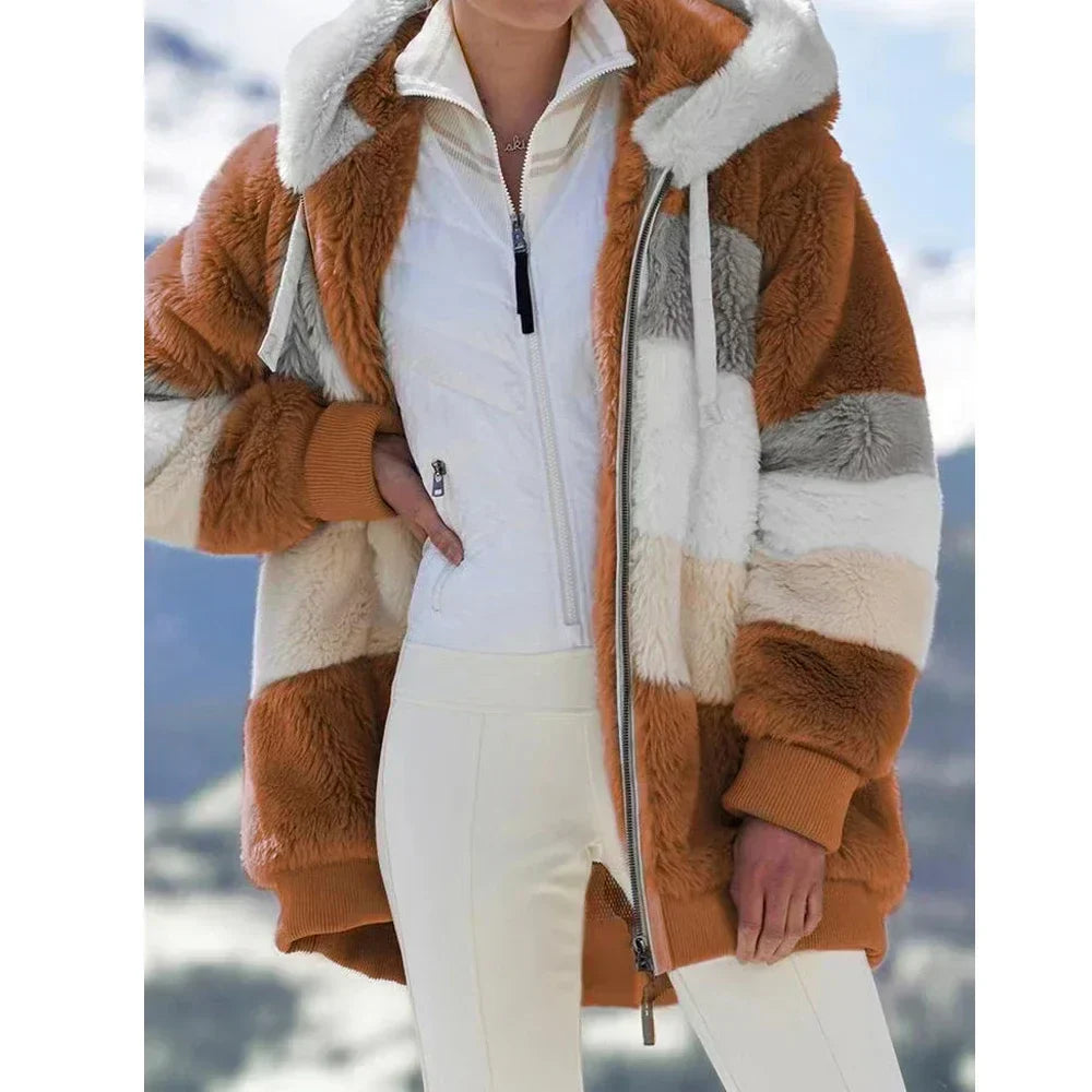 ModeGeist | Fleecejacke mit Kapuze - Langarm