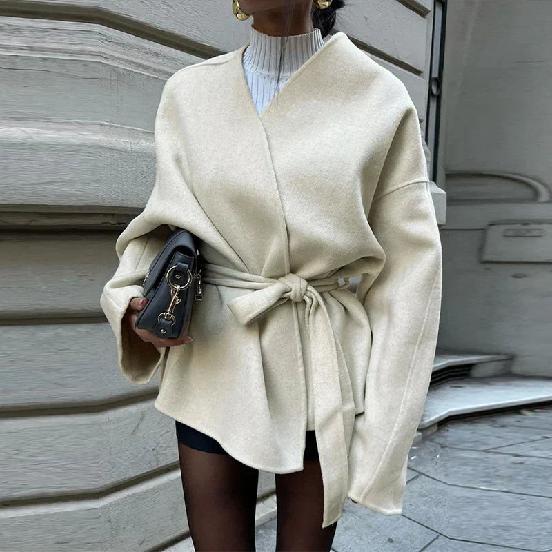 ModeGeist | V-Ausschnitt lockere lässige Damenjacke
