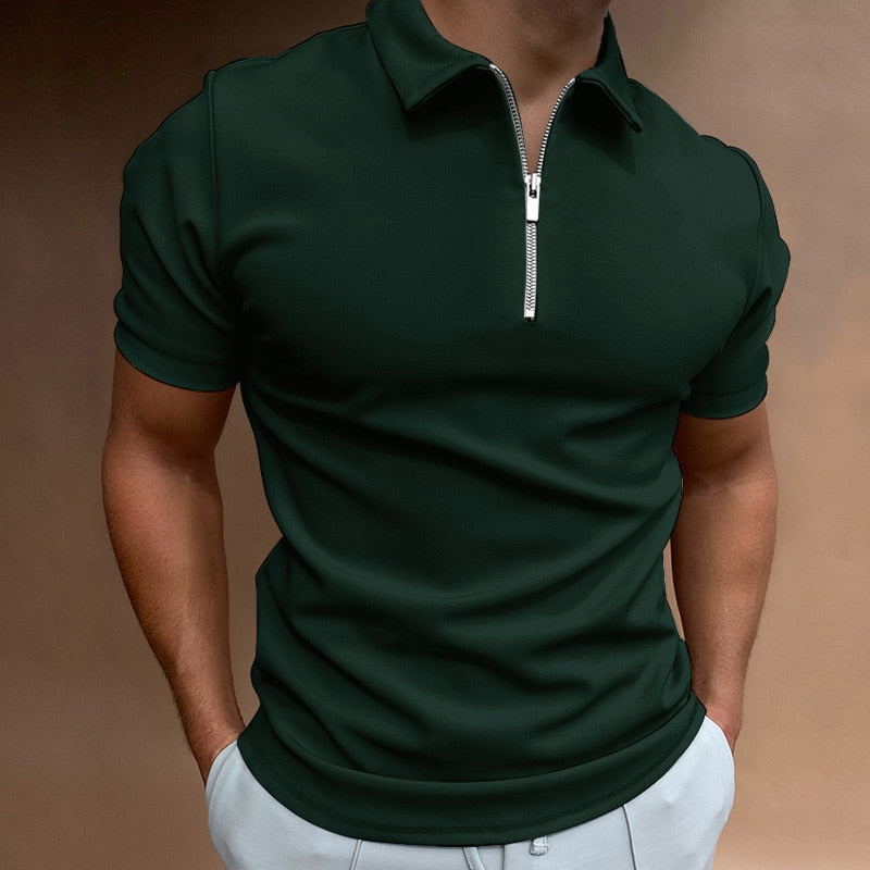 Kurzärmliges Poloshirt mit Reißverschluss von Chris