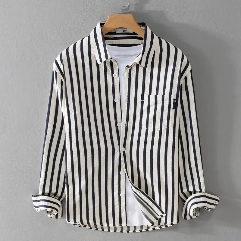 Fudus Langarm-Shirt mit Streifen