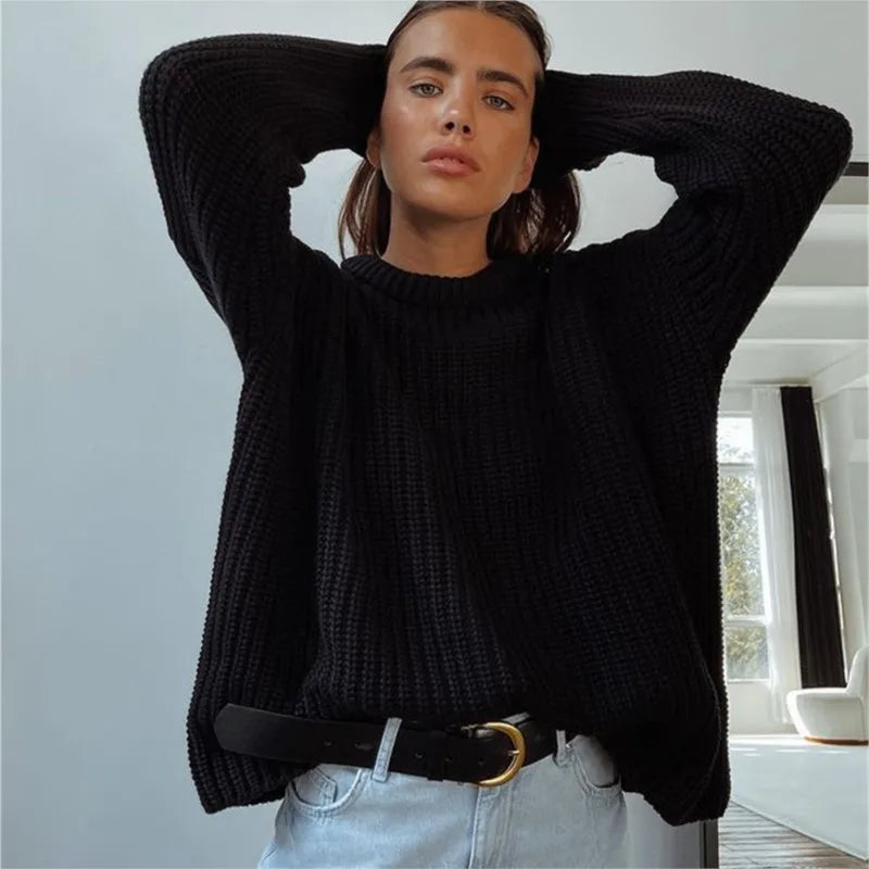 MODEGEIST Damen Pullover Weich Entspannte Passform Leichtes Design