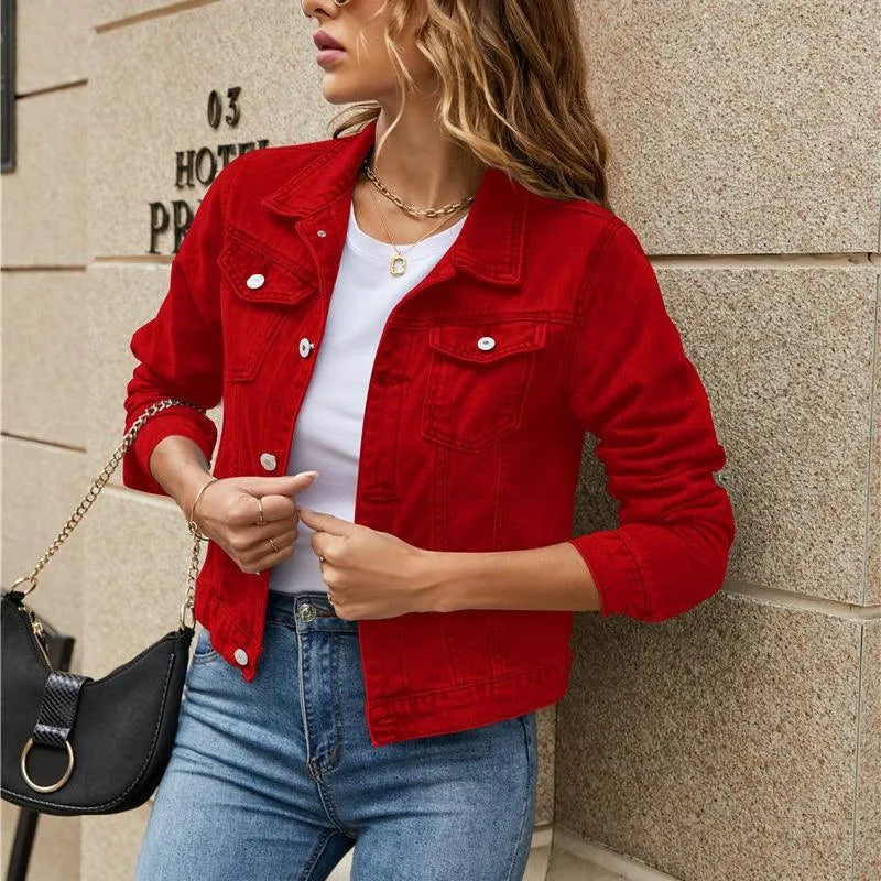ModeGeist | Jeansjacke Modisch Nachhaltiges Denim mit Knopfleiste und Brusttaschen Perfekt für Lässige Outfits