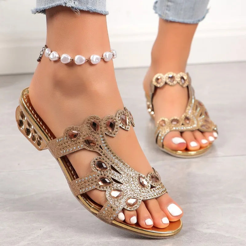 MODEGEIST Damen Elegante Sandalen Verstellbare Riemen Glamour