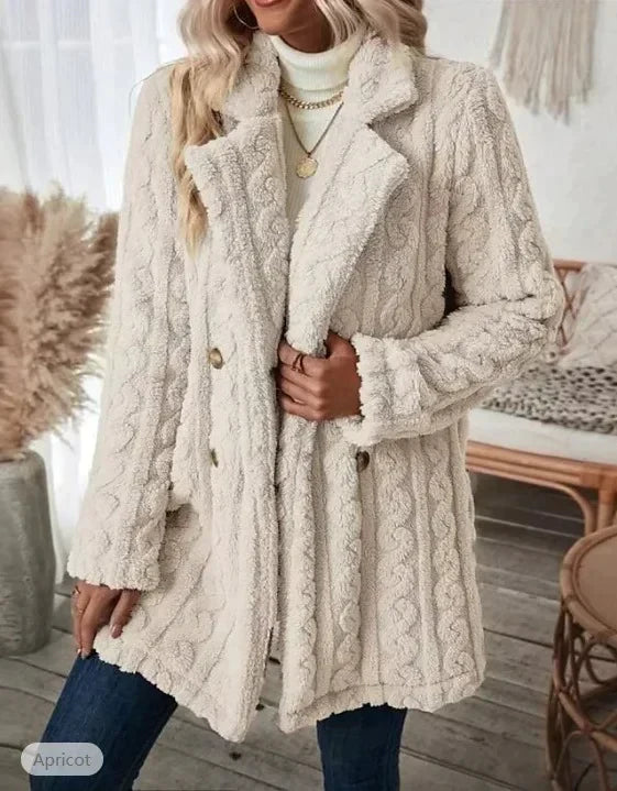 ModeGeist | Lässiger Mantel mit Langen Ärmeln und Kragen